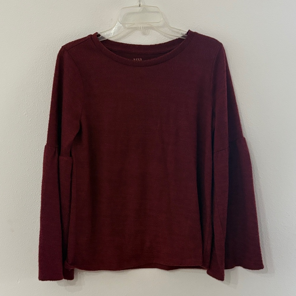 a.n.a Burgundy Long Sleeve Blouse